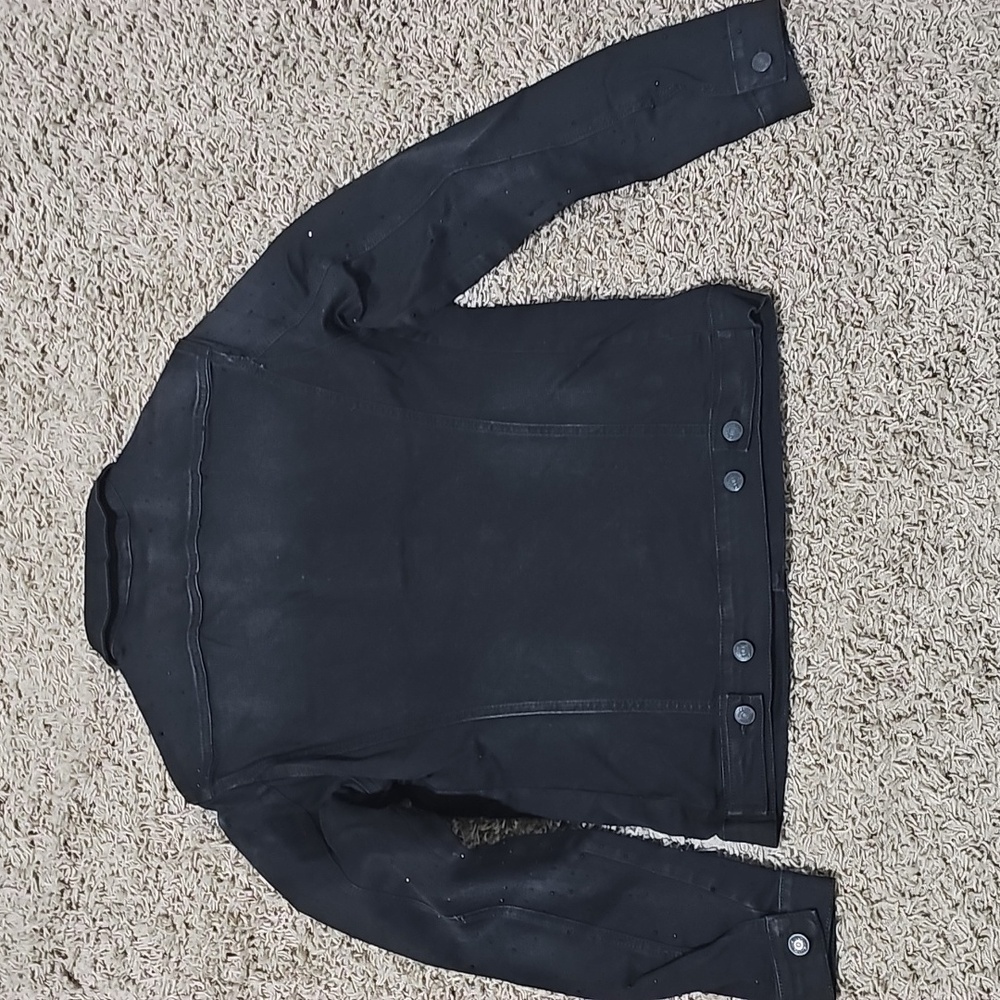 NWT 7TH HVN Crystal Stargaze Jet Jean Jacket Black Denim Medium Coat Embellished - Picture 11 of 12